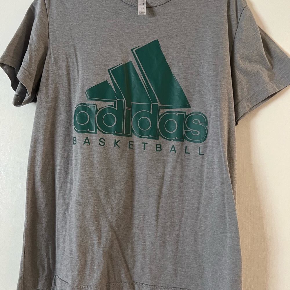 Adidas Climalite Heather Gray Basketball short sleeve Tee shirt size M